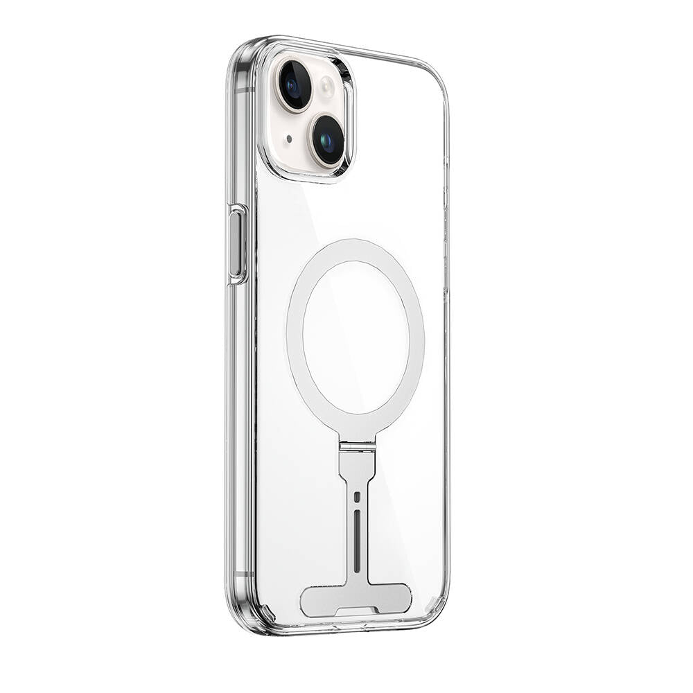 Wiwu FYY-014 iPhone 15 Plus M-safe Şarj Özellikli Alüminyum Alaşım Metal Standlı Şeffaf Kılıf Wiwu FYY-014 iPhone 15 Plus M-safe Şarj Özellikli Alüminyum Alaşım Metal Standlı Şeffaf Kılıf